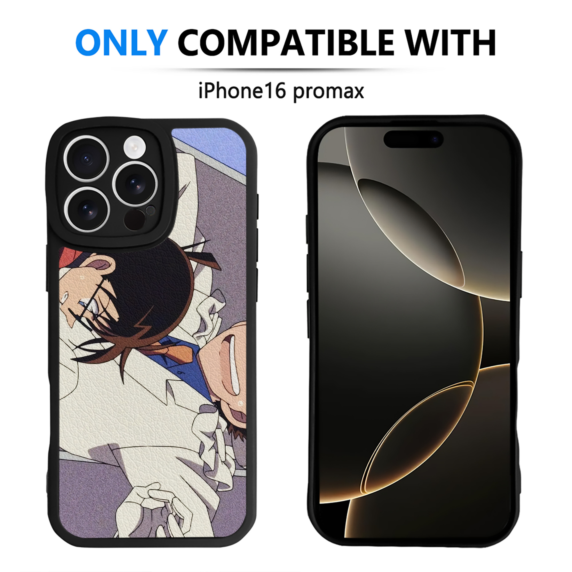 （画像用） 名探偵コナン Detective Conan 【iPhone 16シリーズ対応】シリコンスマホケース（レザー調） 材質：シリコン
